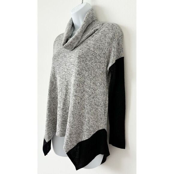 Design Lab Gray Black Cowl Neck Knit Flowy Tunic Top | Size XS - Picture 3 of 7